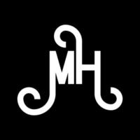 création de logo de lettre mh. lettres initiales icône du logo mh. lettre abstraite mh modèle de conception de logo minimal. vecteur de conception de lettre mh avec des couleurs noires. logo mh