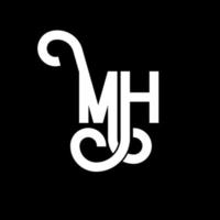 création de logo de lettre mh. lettres initiales icône du logo mh. lettre abstraite mh modèle de conception de logo minimal. vecteur de conception de lettre mh avec des couleurs noires. logo mh