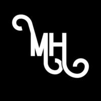 création de logo de lettre mh. lettres initiales icône du logo mh. lettre abstraite mh modèle de conception de logo minimal. vecteur de conception de lettre mh avec des couleurs noires. logo mh