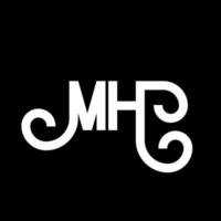 création de logo de lettre mh. lettres initiales icône du logo mh. lettre abstraite mh modèle de conception de logo minimal. vecteur de conception de lettre mh avec des couleurs noires. logo mh