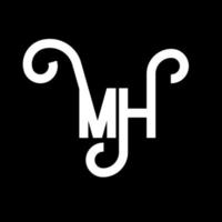 création de logo de lettre mh. lettres initiales icône du logo mh. lettre abstraite mh modèle de conception de logo minimal. vecteur de conception de lettre mh avec des couleurs noires. logo mh