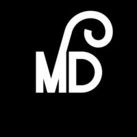 création de logo de lettre md. lettres initiales icône du logo md. lettre abstraite md modèle de conception de logo minimal. vecteur de conception de lettre md avec des couleurs noires. logo md