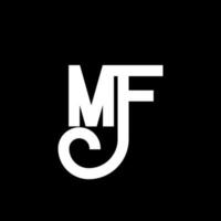 création de logo de lettre mf. icône du logo mf lettres initiales. lettre abstraite mf modèle de conception de logo minimal. vecteur de conception de lettre mf avec des couleurs noires. logo mf