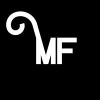 création de logo de lettre mf. icône du logo mf lettres initiales. lettre abstraite mf modèle de conception de logo minimal. vecteur de conception de lettre mf avec des couleurs noires. logo mf