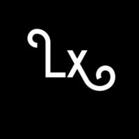 création de logo de lettre lx. lettres initiales lx icône du logo. lettre abstraite lx modèle de conception de logo minimal. vecteur de conception de lettre lx avec des couleurs noires. logo lx