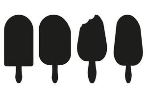 silhouette de crème glacée, superbe design à toutes fins. fond blanc isolé. aliments sucrés. vecteur