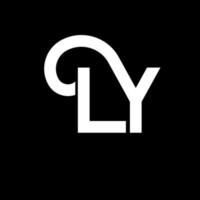 création de logo de lettre ly. icône du logo ly lettres initiales. lettre abstraite ly modèle de conception de logo minimal. vecteur de conception de lettre ly avec des couleurs noires. ly logo