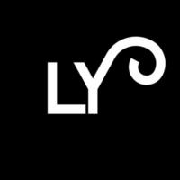 création de logo de lettre ly. icône du logo ly lettres initiales. lettre abstraite ly modèle de conception de logo minimal. vecteur de conception de lettre ly avec des couleurs noires. ly logo