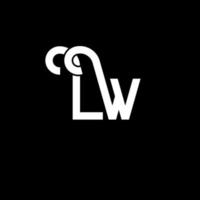 création de logo de lettre lw. lettres initiales lw icône du logo. lettre abstraite lw modèle de conception de logo minimal. vecteur de conception de lettre lw avec des couleurs noires. logo lw