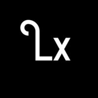 création de logo de lettre lx. lettres initiales lx icône du logo. lettre abstraite lx modèle de conception de logo minimal. vecteur de conception de lettre lx avec des couleurs noires. logo lx