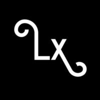 création de logo de lettre lx. lettres initiales lx icône du logo. lettre abstraite lx modèle de conception de logo minimal. vecteur de conception de lettre lx avec des couleurs noires. logo lx