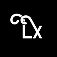 création de logo de lettre lx. lettres initiales lx icône du logo. lettre abstraite lx modèle de conception de logo minimal. vecteur de conception de lettre lx avec des couleurs noires. logo lx