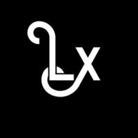 création de logo de lettre lx. lettres initiales lx icône du logo. lettre abstraite lx modèle de conception de logo minimal. vecteur de conception de lettre lx avec des couleurs noires. logo lx