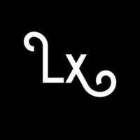 création de logo de lettre lx. lettres initiales lx icône du logo. lettre abstraite lx modèle de conception de logo minimal. vecteur de conception de lettre lx avec des couleurs noires. logo lx