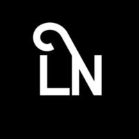 Création de logo de lettre ln. lettres initiales ln icône du logo. lettre abstraite ln modèle de conception de logo minimal. ln vecteur de conception de lettre avec des couleurs noires. dans le logo