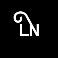 Création de logo de lettre ln. lettres initiales ln icône du logo. lettre abstraite ln modèle de conception de logo minimal. ln vecteur de conception de lettre avec des couleurs noires. dans le logo