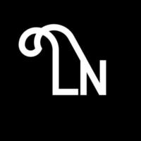 Création de logo de lettre ln. lettres initiales ln icône du logo. lettre abstraite ln modèle de conception de logo minimal. ln vecteur de conception de lettre avec des couleurs noires. dans le logo