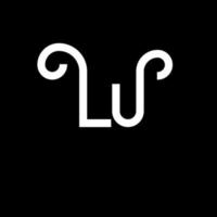 création de logo de lettre lu. lettres initiales lu icône du logo. lettre abstraite lu modèle de conception de logo minimal. vecteur de conception de lettre lu avec des couleurs noires. logo lu