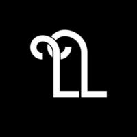 création de logo de lettre ll. icône du logo des lettres initiales ll. lettre abstraite ll modèle de conception de logo minimal. vecteur de conception de lettre ll avec des couleurs noires. tout le logo