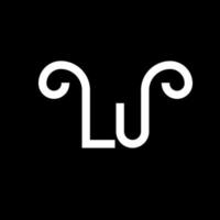 création de logo de lettre lu. lettres initiales lu icône du logo. lettre abstraite lu modèle de conception de logo minimal. vecteur de conception de lettre lu avec des couleurs noires. logo lu