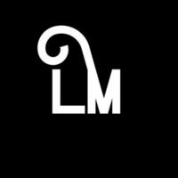 création de logo de lettre lm. lettres initiales lm logo icône. lettre abstraite lm modèle de conception de logo minimal. vecteur de conception de lettre lm avec des couleurs noires. logo lm