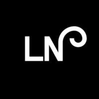 Création de logo de lettre ln. lettres initiales ln icône du logo. lettre abstraite ln modèle de conception de logo minimal. ln vecteur de conception de lettre avec des couleurs noires. dans le logo