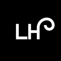 création de logo de lettre lh. lettres initiales lh logo icône. lettre abstraite lh modèle de conception de logo minimal. vecteur de conception de lettre lh avec des couleurs noires. logo gauche