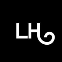 création de logo de lettre lh. lettres initiales lh logo icône. lettre abstraite lh modèle de conception de logo minimal. vecteur de conception de lettre lh avec des couleurs noires. logo gauche