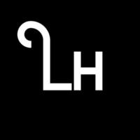 création de logo de lettre lh. lettres initiales lh logo icône. lettre abstraite lh modèle de conception de logo minimal. vecteur de conception de lettre lh avec des couleurs noires. logo gauche