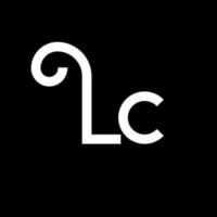 création de logo de lettre lc. lettres initiales icône du logo lc. lettre abstraite lc modèle de conception de logo minimal. vecteur de conception de lettre lc avec des couleurs noires. logo lc
