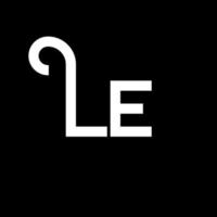 création de logo de lettre le. lettres initiales l'icône du logo. lettre abstraite le modèle de conception de logo minimal. le vecteur de conception de lettre avec des couleurs noires. le logo