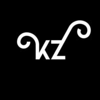 création de logo de lettre kz. lettres initiales icône du logo kz. lettre abstraite kz modèle de conception de logo minimal. vecteur de conception de lettre kz avec des couleurs noires. logo kz