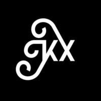 création de logo de lettre kx sur fond noir. concept de logo de lettre initiales créatives kx. conception de lettre kx. kx conception de lettre blanche sur fond noir. kx, logo kx vecteur