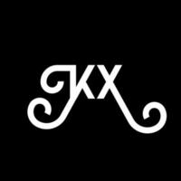 création de logo de lettre kx sur fond noir. concept de logo de lettre initiales créatives kx. conception de lettre kx. kx conception de lettre blanche sur fond noir. kx, logo kx vecteur