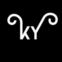 création de logo de lettre ky sur fond noir. concept de logo de lettre initiales créatives ky. conception de lettre ky. conception de lettre blanche ky sur fond noir. ky, ky logo vecteur