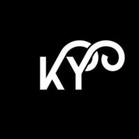 création de logo de lettre ky sur fond noir. concept de logo de lettre initiales créatives ky. conception de lettre ky. conception de lettre blanche ky sur fond noir. ky, ky logo vecteur