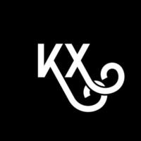 création de logo de lettre kx sur fond noir. concept de logo de lettre initiales créatives kx. conception de lettre kx. kx conception de lettre blanche sur fond noir. kx, logo kx vecteur