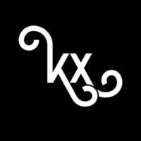 création de logo de lettre kx sur fond noir. concept de logo de lettre initiales créatives kx. conception de lettre kx. kx conception de lettre blanche sur fond noir. kx, logo kx vecteur