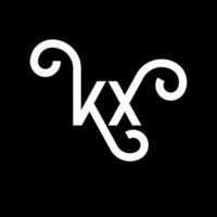 création de logo de lettre kx sur fond noir. concept de logo de lettre initiales créatives kx. conception de lettre kx. kx conception de lettre blanche sur fond noir. kx, logo kx vecteur