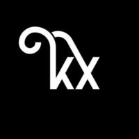 création de logo de lettre kx sur fond noir. concept de logo de lettre initiales créatives kx. conception de lettre kx. kx conception de lettre blanche sur fond noir. kx, logo kx vecteur