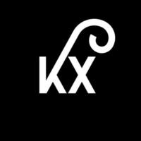 création de logo de lettre kx sur fond noir. concept de logo de lettre initiales créatives kx. conception de lettre kx. kx conception de lettre blanche sur fond noir. kx, logo kx vecteur