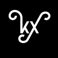 création de logo de lettre kx sur fond noir. concept de logo de lettre initiales créatives kx. conception de lettre kx. kx conception de lettre blanche sur fond noir. kx, logo kx vecteur