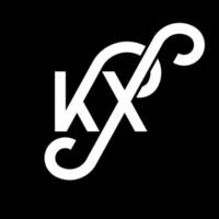 création de logo de lettre kx sur fond noir. concept de logo de lettre initiales créatives kx. conception de lettre kx. kx conception de lettre blanche sur fond noir. kx, logo kx vecteur