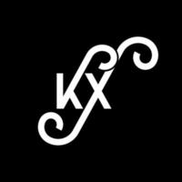 création de logo de lettre kx sur fond noir. concept de logo de lettre initiales créatives kx. conception de lettre kx. kx conception de lettre blanche sur fond noir. kx, logo kx vecteur