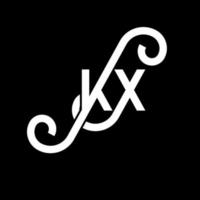 création de logo de lettre kx sur fond noir. concept de logo de lettre initiales créatives kx. conception de lettre kx. kx conception de lettre blanche sur fond noir. kx, logo kx vecteur