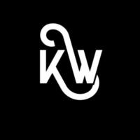 création de logo de lettre kw sur fond noir. concept de logo de lettre initiales créatives kw. conception de lettre kw. conception de lettre blanche kw sur fond noir. kw, kw logo vecteur