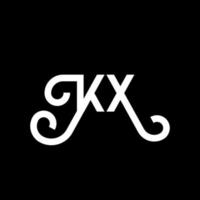 création de logo de lettre kx sur fond noir. concept de logo de lettre initiales créatives kx. conception de lettre kx. kx conception de lettre blanche sur fond noir. kx, logo kx vecteur