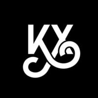 création de logo de lettre kx sur fond noir. concept de logo de lettre initiales créatives kx. conception de lettre kx. kx conception de lettre blanche sur fond noir. kx, logo kx vecteur