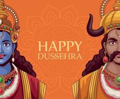 affiche de dussehra heureux vecteur