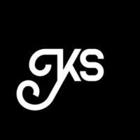 création de logo de lettre ks sur fond noir. concept de logo de lettre initiales créatives ks. conception de lettre ks. conception de lettre blanche ks sur fond noir. ks, logo ks vecteur